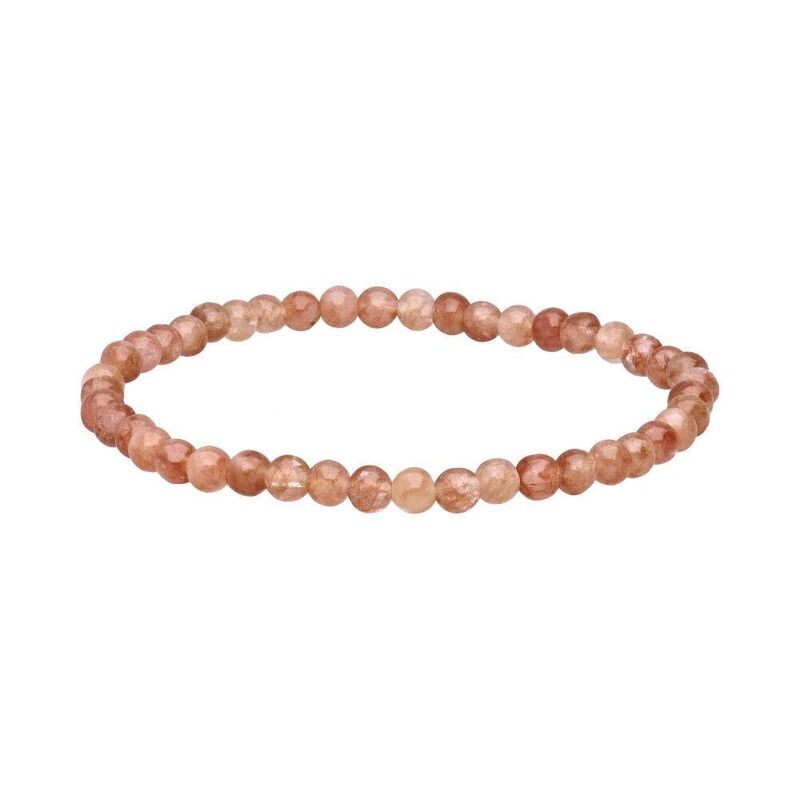 Pulsera Piedra Rodada Sol Bola 4 mm (Elastica)