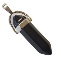 Colgante Piedra Punta Ónix 3.5 a 4 cm (Engarce Acero)