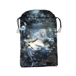 Bolsa Tarot Seda Negra 23 x 16 cm (Motivo La Nuit)
