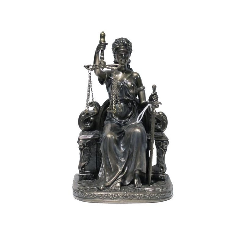 Diosa de la Justicia En Trono 17 cm (Dorado Viejo) - Resina