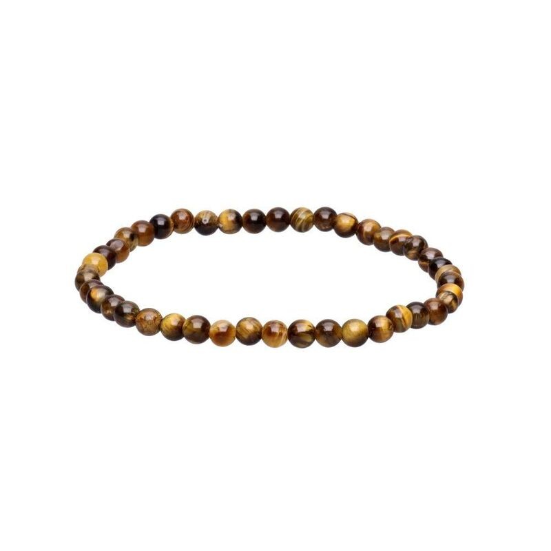 Pulsera Piedra Rodada Ojo de Tigre 4 mm (Elastica)