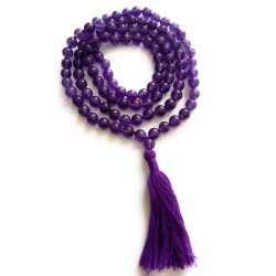 Collar Tibetano Mala Piedra Amatista (41 cm - 108 Bolas de