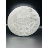 Placa de Selenita con grabado de Mano de Fátima - 8 cm