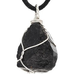 Colgante Piedra Bruto Turmalina Negra (Engarce Acero)