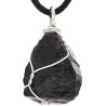 Colgante Piedra Bruto Turmalina Negra (Engarce Acero)