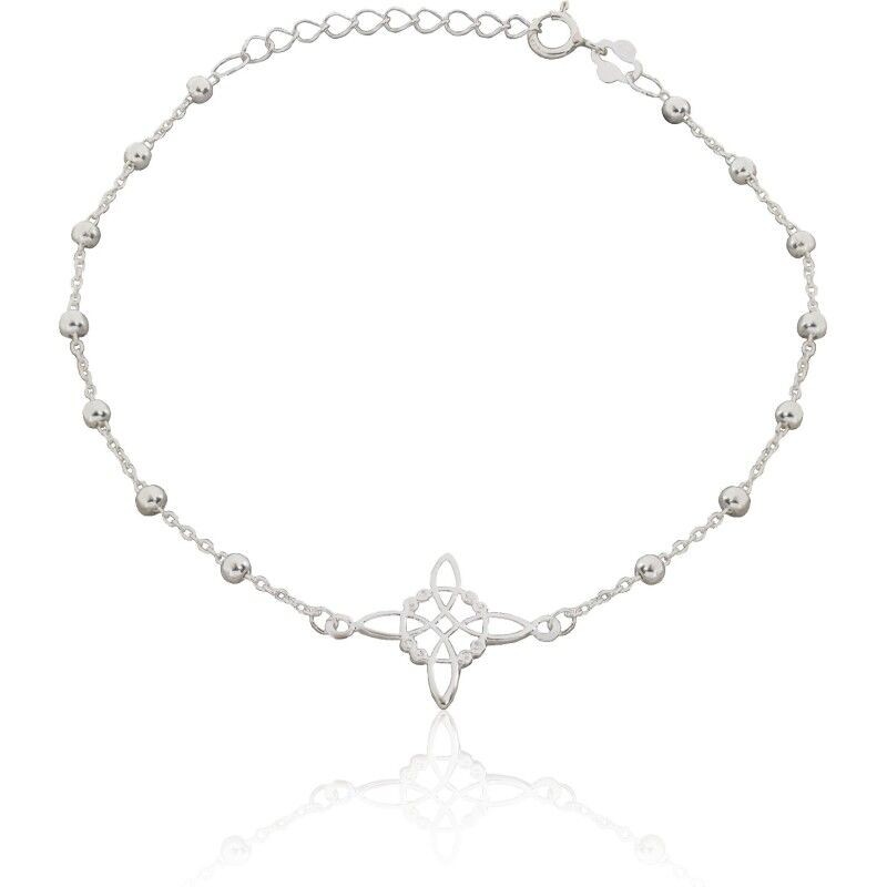Pulsera Nudo Brujas con bolas de plata 16 a 19 cm