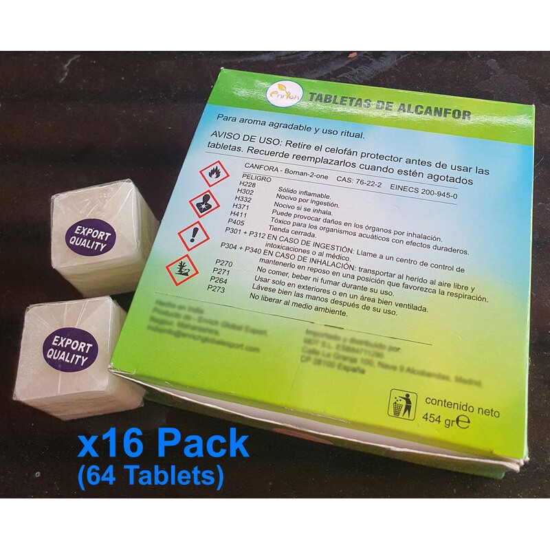Alcanfor 64 x Pastillas de 2,8 x 2.8 cm (454 gramos) ·