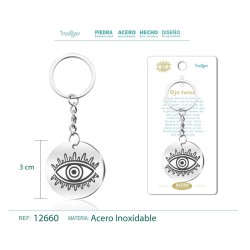 Llavero Ojo Turco Grabado en Acero