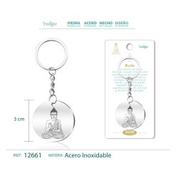 Llavero Buda grabado en acero