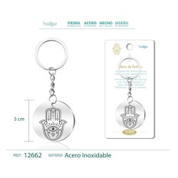 Llavero Mano de Fatima grabado en acero