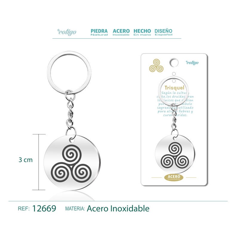 Llavero Trisquel grabado en Acero (P2) ·