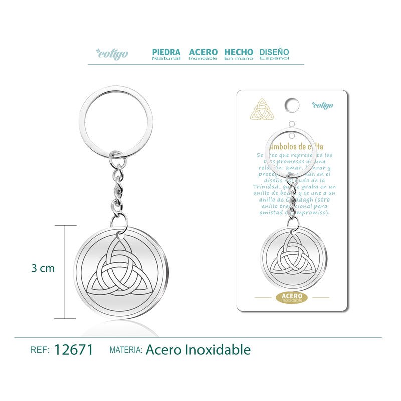 Llavero Triqueta grabado en Acero (P2) ·