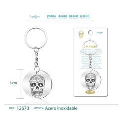 Llavero Santa Muerte grabado en Acero (P2) ·