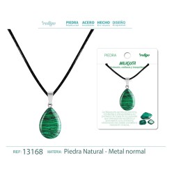 Colgante Gotita Plana De Piedra Malaquita (P2)