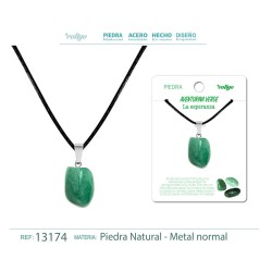 Colgante Aventurina Verde con engarce de acero (P2) ·