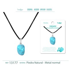 Colgante Piedra Turquesa con engarce de acero (P2) ·
