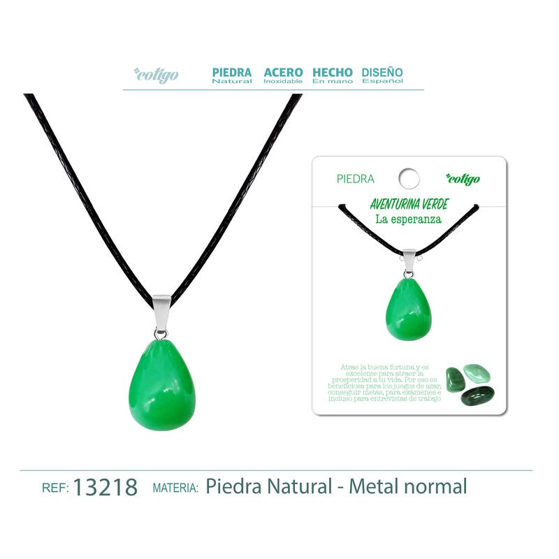 Colgante Gotita De Piedra Aventurina Verde (P2)
