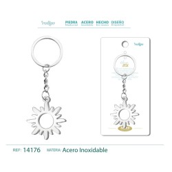 Llavero Sol labrado en Acero (P2) ·