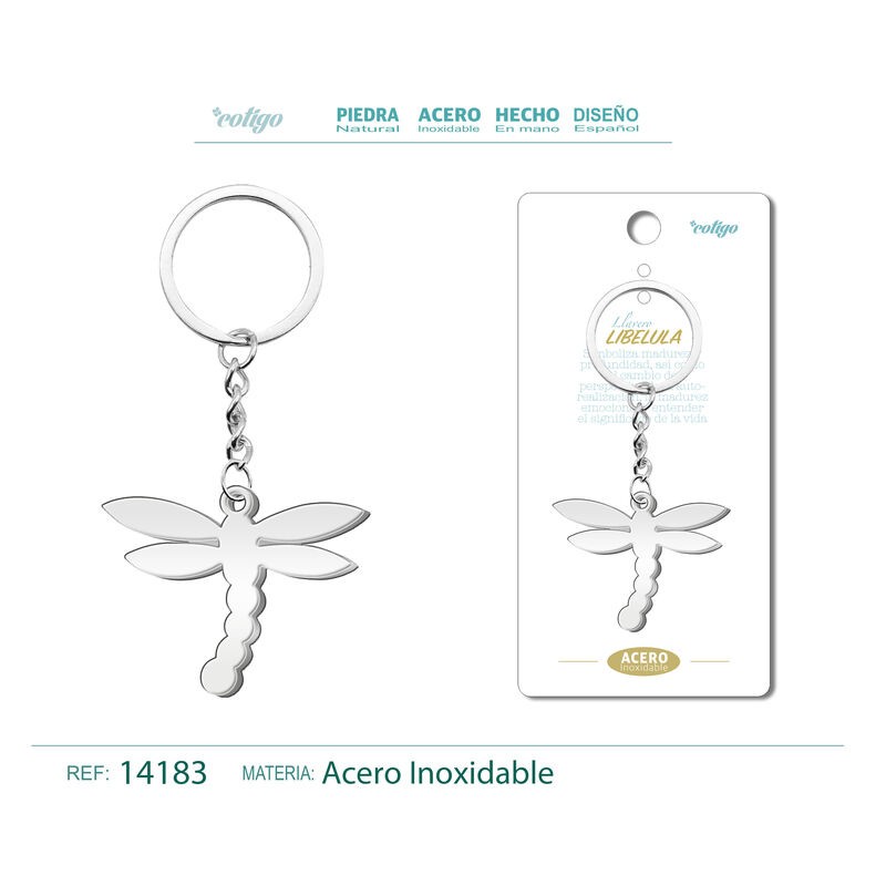 Llavero Libelula labrado en Acero (P2) "