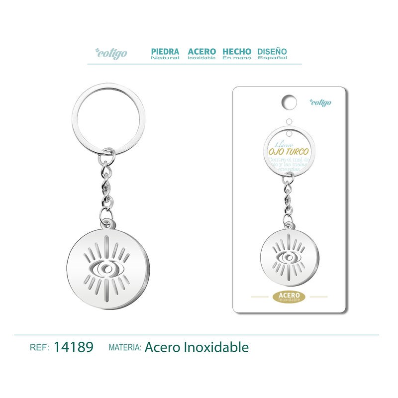 Llavero Ojo Turco labrado en Acero (P2) ·