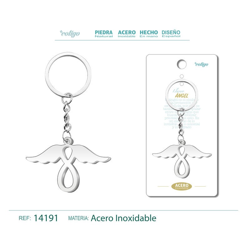 Llavero Angel labrado en Acero (P2) ·