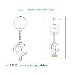 Llavero Gato labrado en Acero (P2) ·