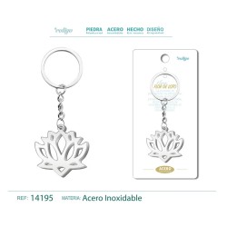 Llavero Flor De Loto labrado en Acero (P2) ·