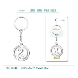 Llavero Yin Yang labrado en Acero (P2) ·