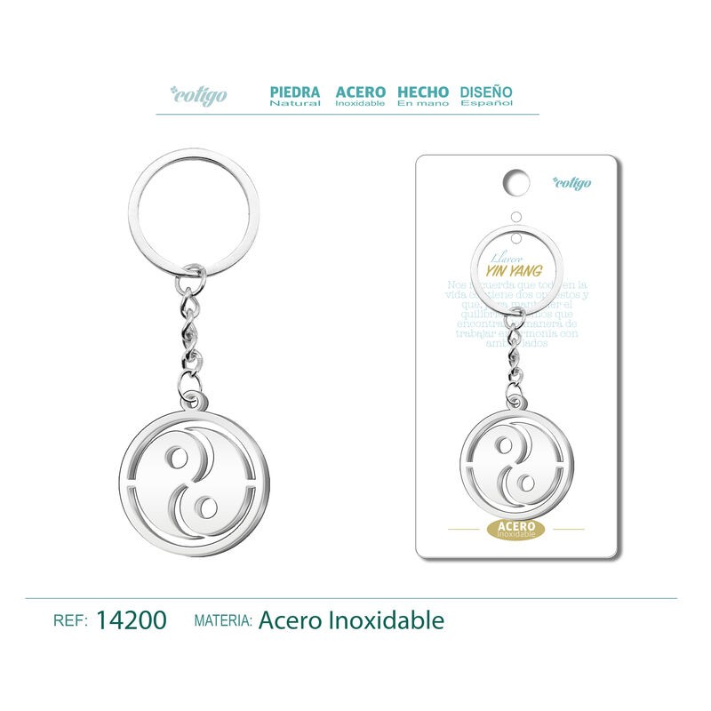 Llavero Yin Yang labrado en Acero (P2) ·