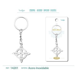 Llavero Nudo de Brujas labrado en Acero (P2) ·