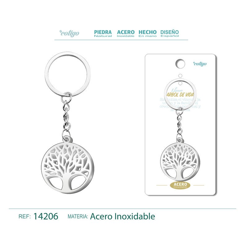Llavero Arbol de la Vida labrado en Acero (P2)