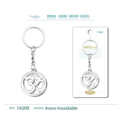 Llavero Simbolo Om labrado en Acero (P2) ·