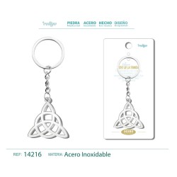 Llavero Nudo De La Trinidad labrado en Acero (P2) ·