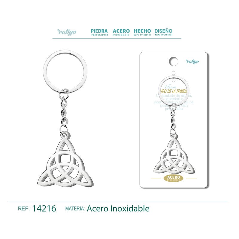 Llavero Nudo De La Trinidad labrado en Acero (P2) ·
