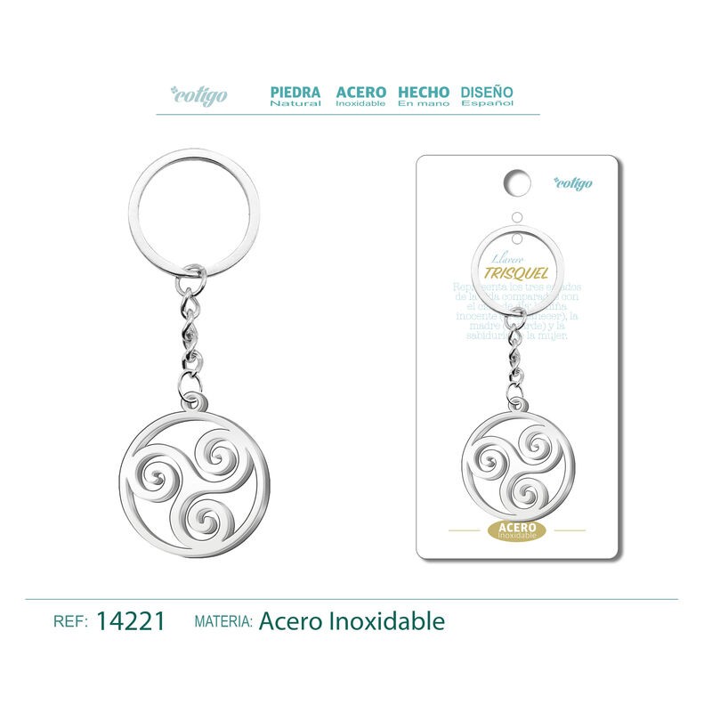 Llavero Trisquel labrado en Acero (P2) ·