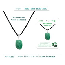 Colgante Aventurina Verde con engarce de acero (P2) ·