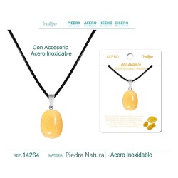 Colgante Jade Amarilla con engarce de acero (P2) ·