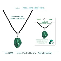 Colgante Malaquita con engarce de acero (P2) ·