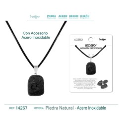 Colgante Volcanica con engarce de acero (P2) ·