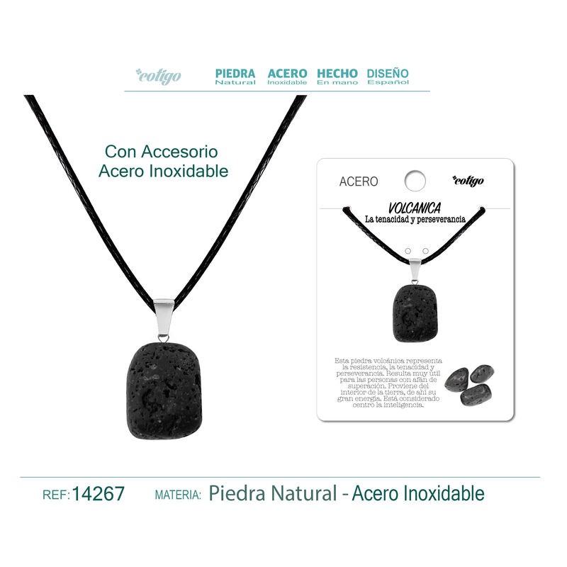 Colgante Volcanica con engarce de acero (P2) ·