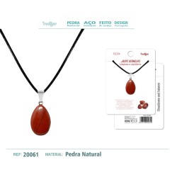 Colgante Gotita Plana Jade Rojo (P2)