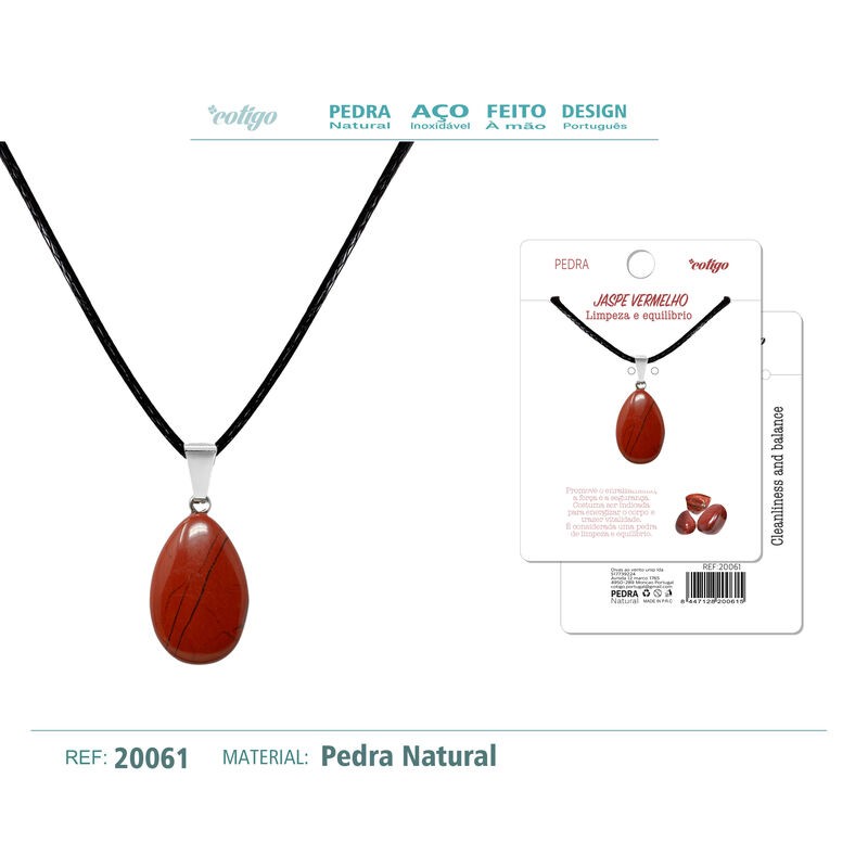 Colgante Gotita Plana Jade Rojo (P2)