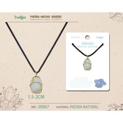 Colgante Piedra Opalina con engarce de alambre dorado (P2) ·