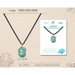 Colgante Piedra Turquesa con engarce de alambre dorado (P2)