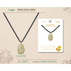 Colgante Piedra Jaspe Amarilla con engarce de alambre