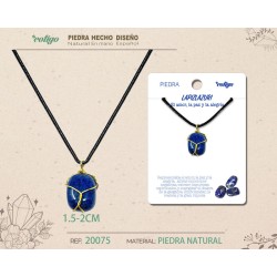 Colgante Piedra Lapislazuli con engarce de alambre dorado