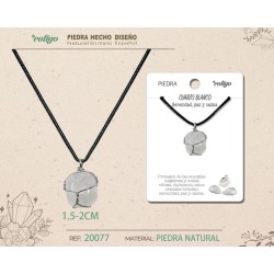 Colgante Piedra Cuarzo Blanco con engarce de alambre