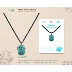 Colgante Piedra Turquesa con engarce de alambre plateado