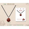 Colgante Piedra Jaspe Rojo con engarce de alambre plateado