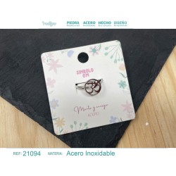 Anillo Simbolo Om Acero Plateado (P2) ·